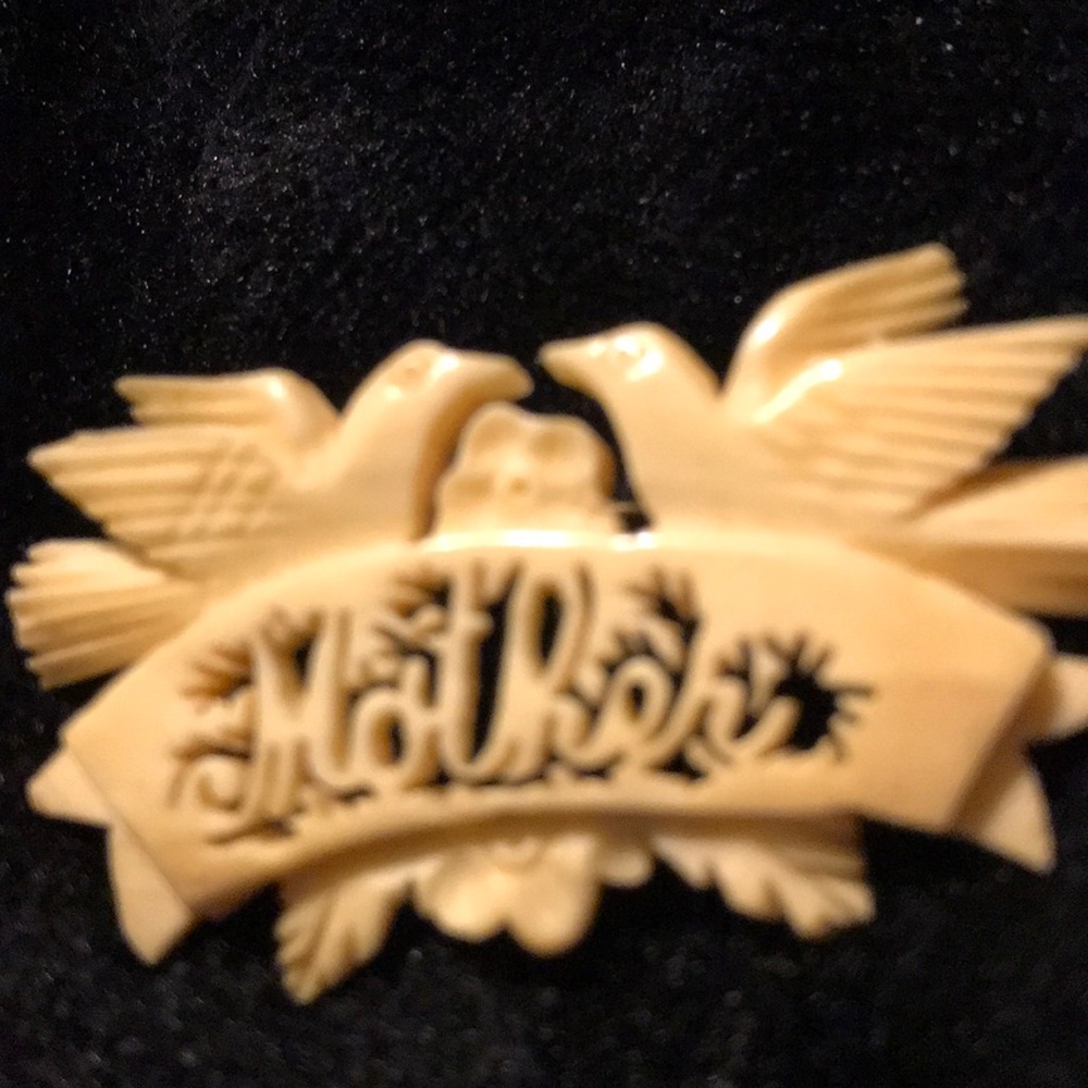 Ivory mother pin vintage